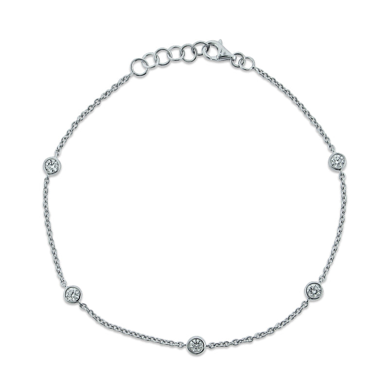 PRIVE' 18K WHITE GOLD 0.49CT DIAMONDS BY THE YARD BRACELET