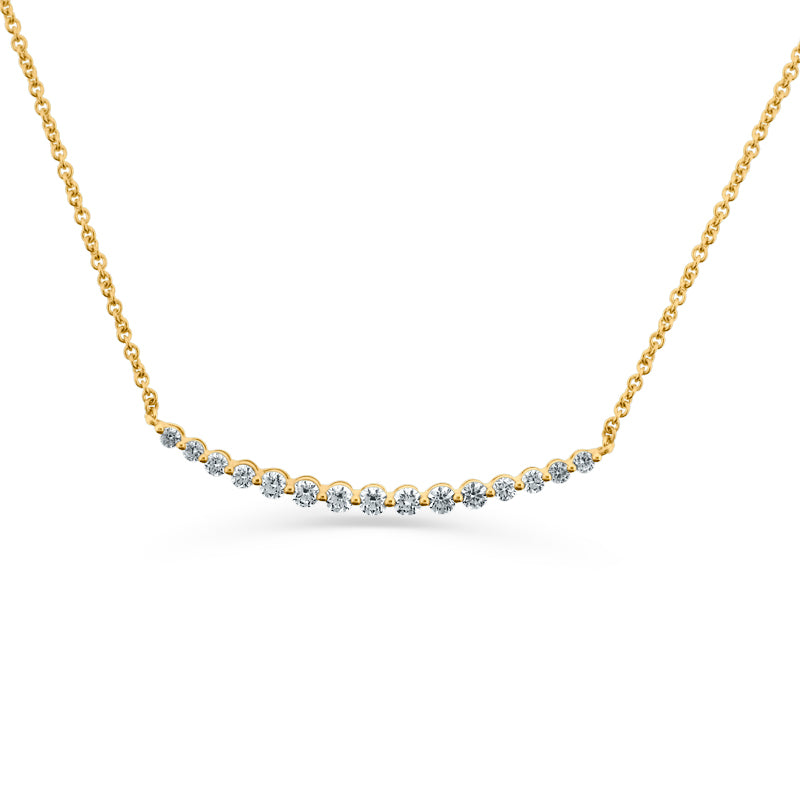 PRIVE' 18K YELLOW GOLD 0.50CT BEZEL-SET SMILE NECKLACE