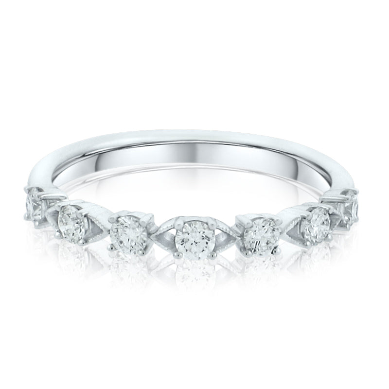 MULLOYS PRIVE'18K WHITE GOLD .35CT VS/SI-G DIAMOND BAND R19476
