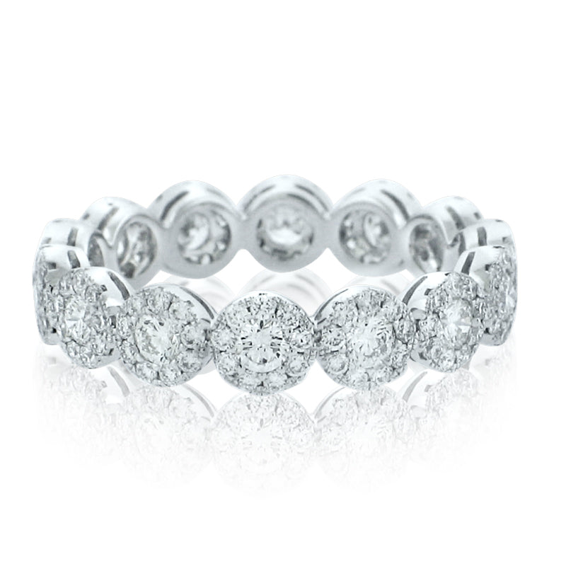 MULLOYS PRIVE'18K WHITE GOLD 1.48CT VS/SI-G DIAMOND ILLUSION SIZE 6 1/2 ETERNITY BAND R21270