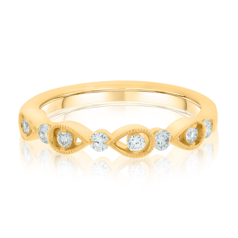 MULLOYS PRIVE'18K YELLOW GOLD .30CT VS-SI-G DIAMOND BAND R20379