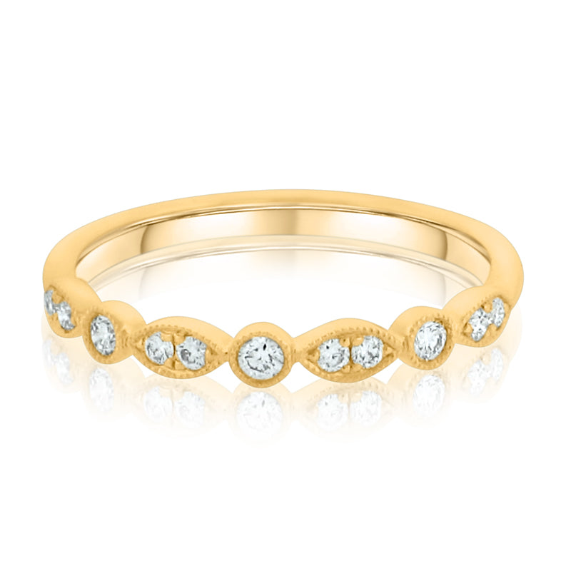 MULLOYS PRIVE'18K YELLOW GOLD .18CT VS-SI-G DIAMOND BAND R15570