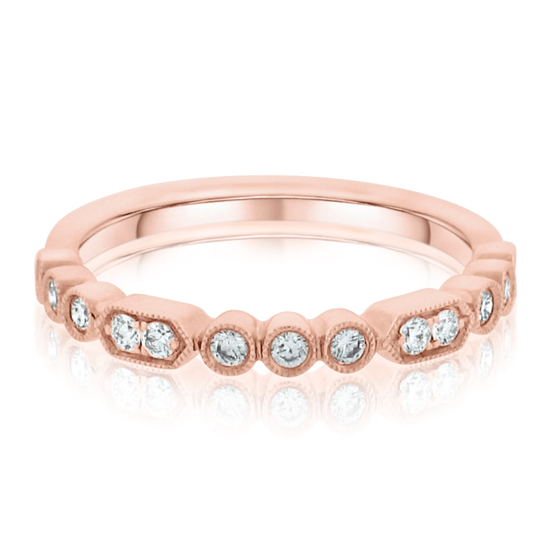 MULLOYS PRIVE'18K ROSE GOLD .23CT VS-SI-G DIAMOND BAND RR19607