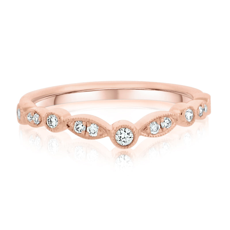MULLOYS PRIVE'18K ROSE GOLD .16CT VS-SI-G DIAMOND BAND M06940W