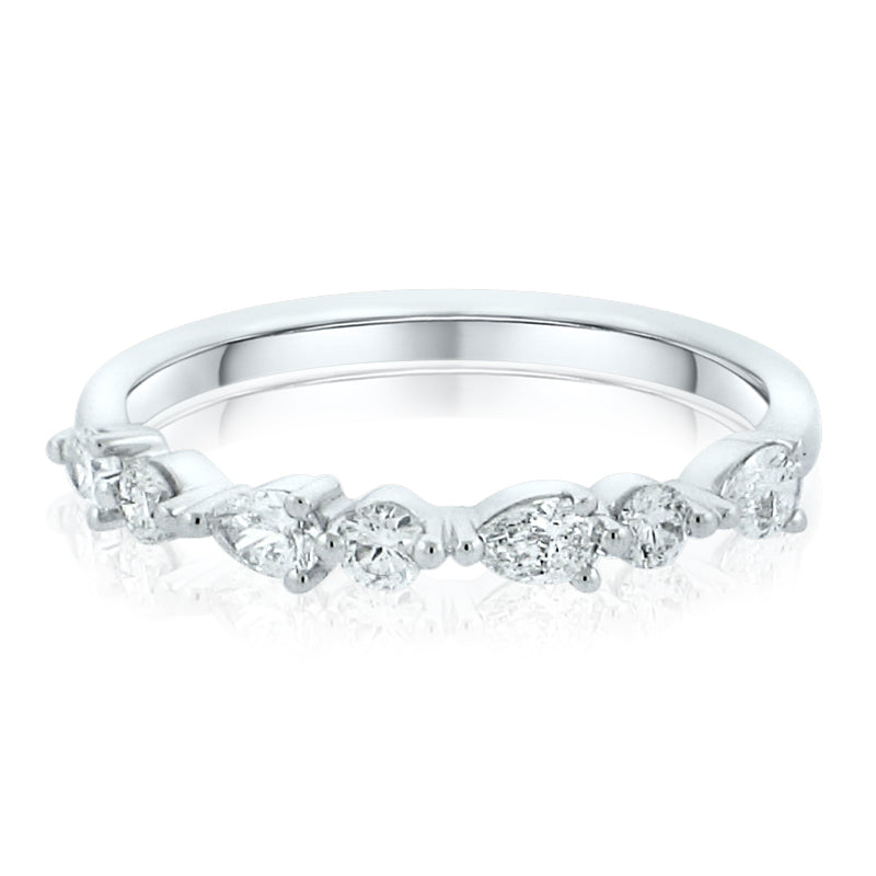 MULLOYS PRIVE'18K WHITE GOLD .47CT VS-SI-G DIAMOND BAND R25893