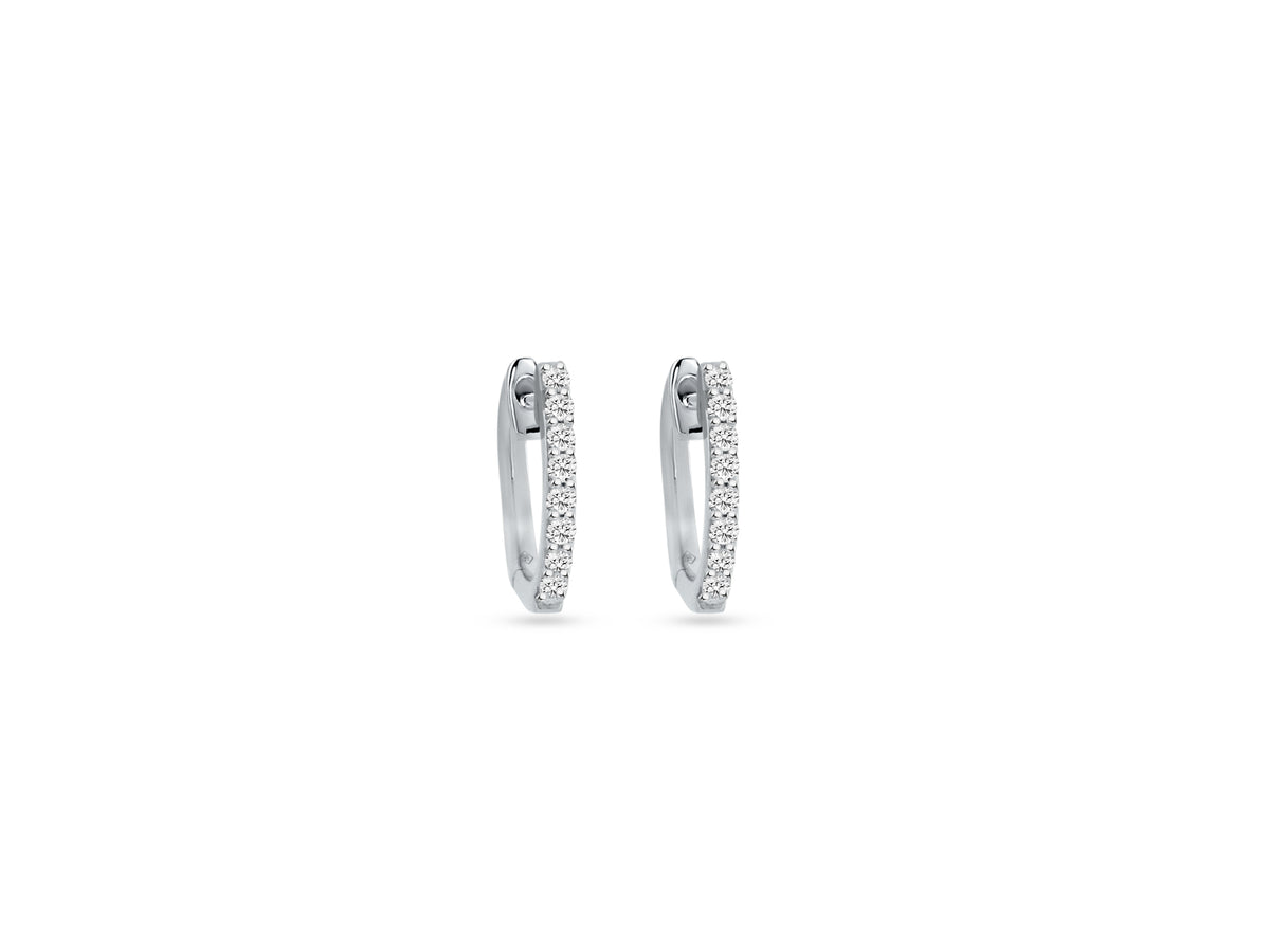 MULLOYS PRIVE18K WHITE GOLD .21CT VS-SI CLARITY G COLOR  DIAMOND HOOPS