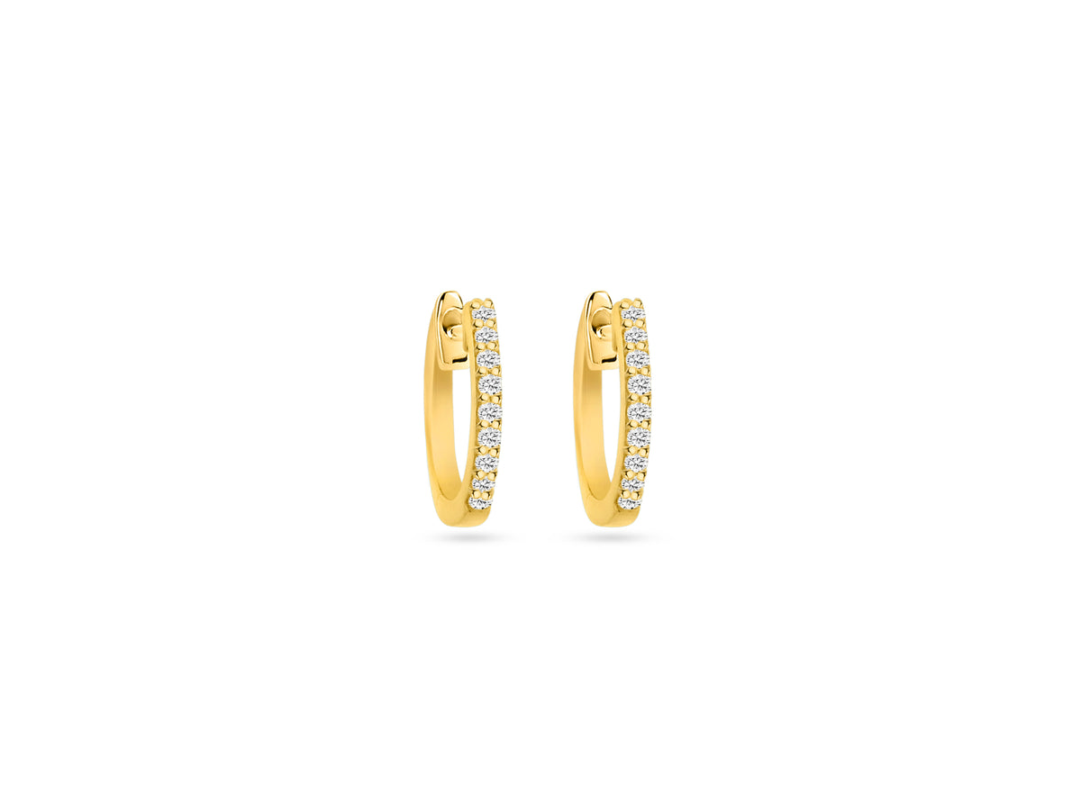 MULLOYS PRIVE18K YELLOW GOLD .18CT VS SI CLARITY G COLOR DIAMOND HOOPS