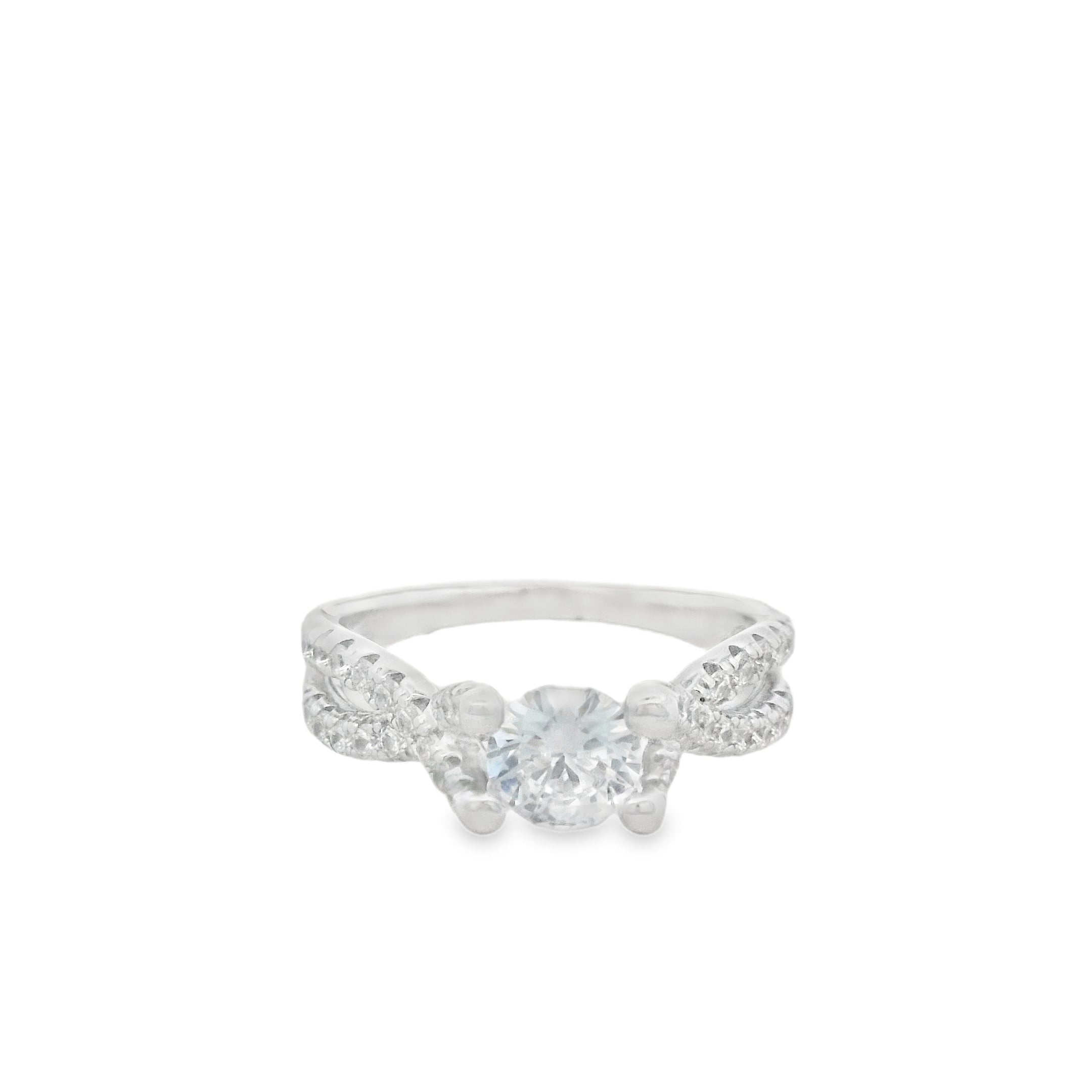 Suspiria Wedding Ring 925 with Twist Double Row CZ