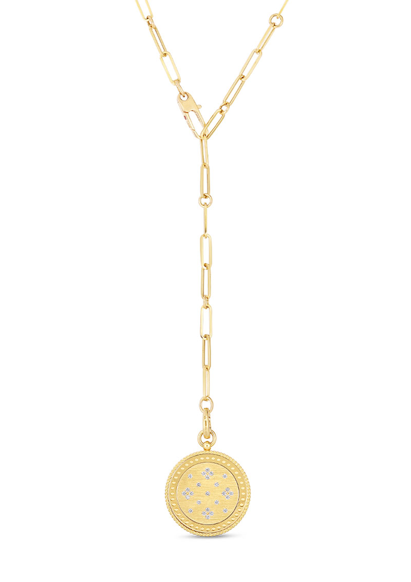 18K YELLOW GOLD VENETIAN PRINCESS DIAMOND MEDALLION PENDANT