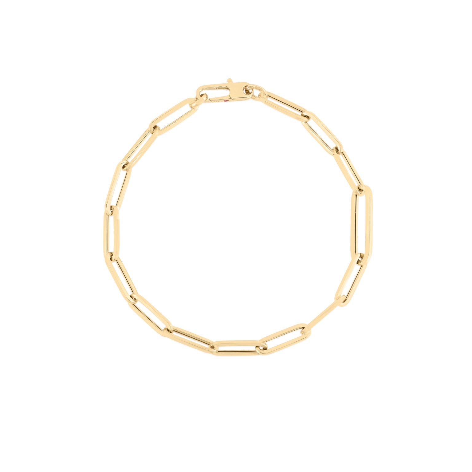 18K Yellow Gold Alternating Size Paperclip Link Bracelet