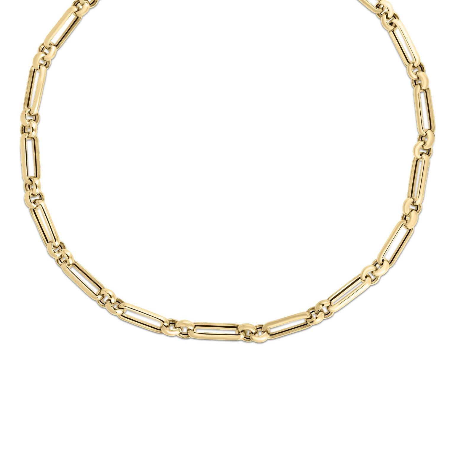 18K Yellow Gold Roberto Coin Mixed Link Designer Chain