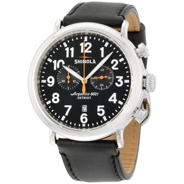 Shinola Men's S0100051 The Runwell Chronograph Black Leather Watch