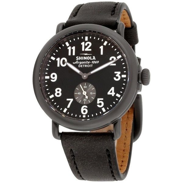 Shinola Men's S0120077935 The Runwell Black Leather Watch