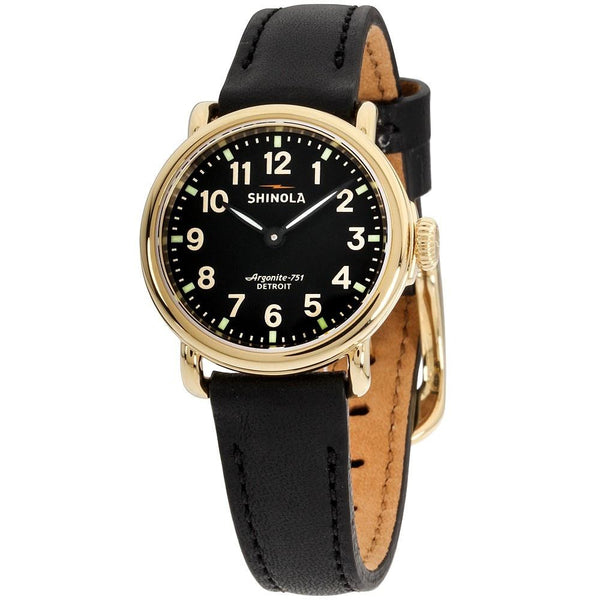 Shinola Women's S0120080481 The Runwell Black Leather Watch