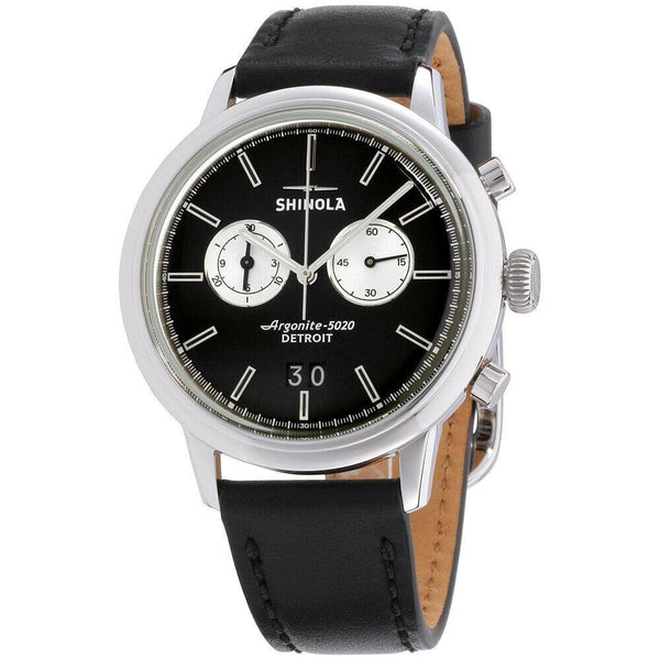 Shinola Men's S0120089882 The Bedrock Chronograph Black Leather Watch