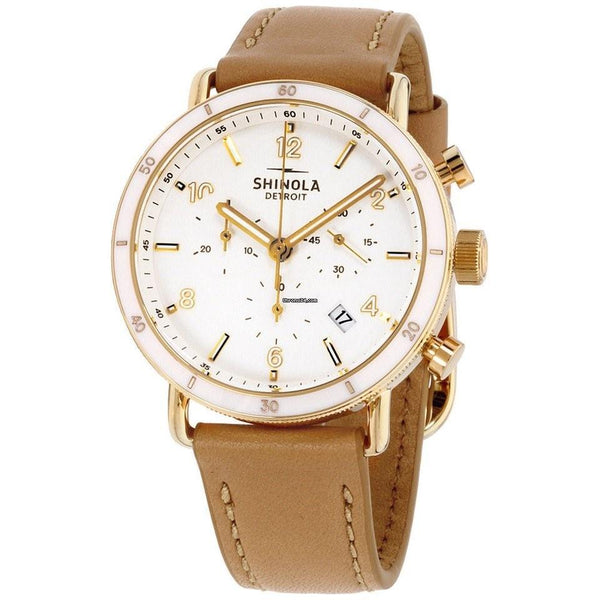Shinola Women's S0120089885 The Canfield Chronograph Brown Leather Watch