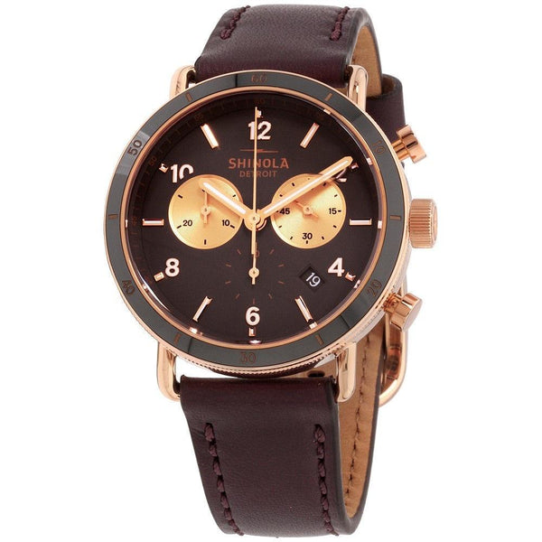 Shinola Women's S0120089886 The Canfield Chronograph Brown Leather Watch