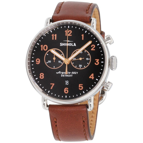 Shinola Men's S0120095229 The Canfield Chronograph Brown Leather Watch