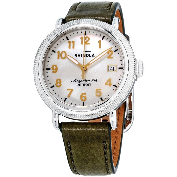 Shinola Women's S0120109232 The Runwell Green Leather Watch