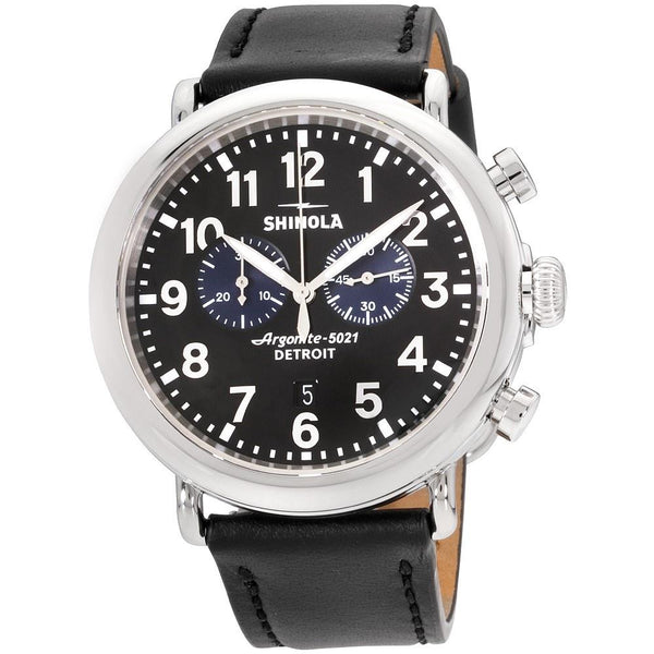 Shinola Men's S0120109242 The Runwell Chronograph Black Leather Watch