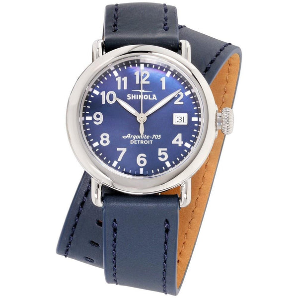 Shinola Women's S0120109244 The Runwell Blue Leather Watch