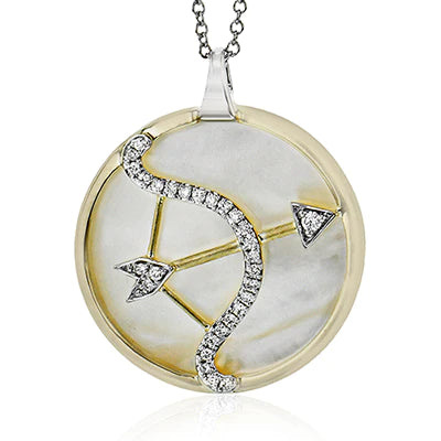 Zeghani 14K Diamond Zodiac Sign Constellation Pendant - Sagittarius