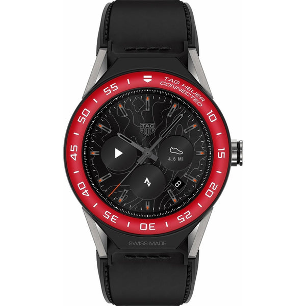 Tag Heuer Men's SBF8A8015.11FT6079 Connected Modular 45 Chronograph Black Leather Watch