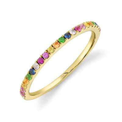 SHY CREATION 14K YELLOW GOLD 0.28CT MIXED GEMSTONE RING