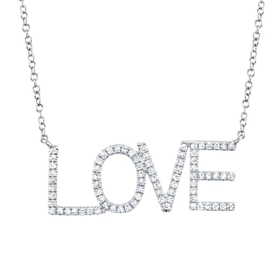 SHY CREATION 14K WHITE GOLD 0.21CT DIAMOND 'LOVE' NECKLACE