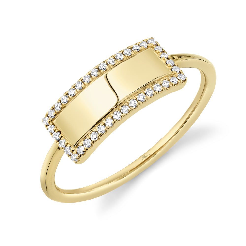 SHY CREATION 14K GOLD & 0.11CT DIAMOND BAR RING