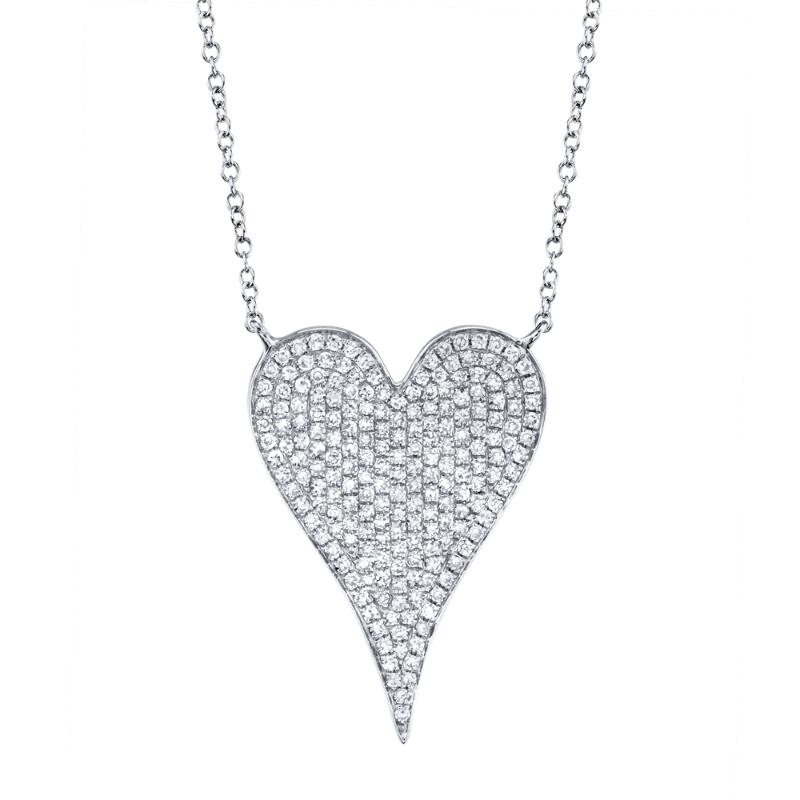 SC55002481 Kate Collection Diamond Heart Necklace In 14 Karat White Gold