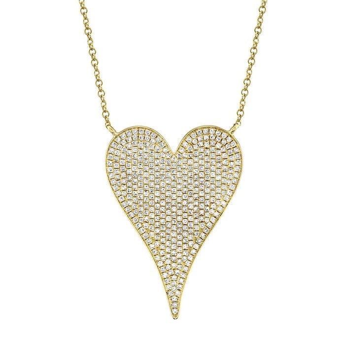 14KY DIAMOND LARGE HEART NECKLACE .83CT