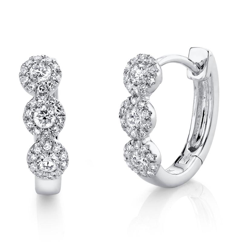 SC55002490 Eden Collection Huggie Earrings In 14 Karat White Gold