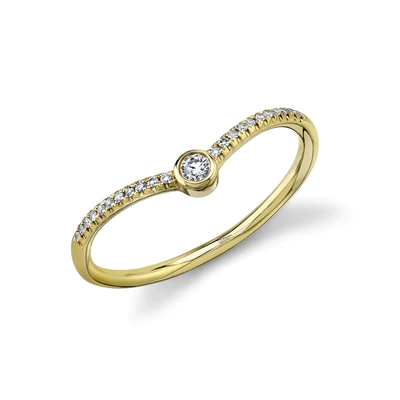 SHY CREATION 14K YELLOW GOLD & 0.09CT RING