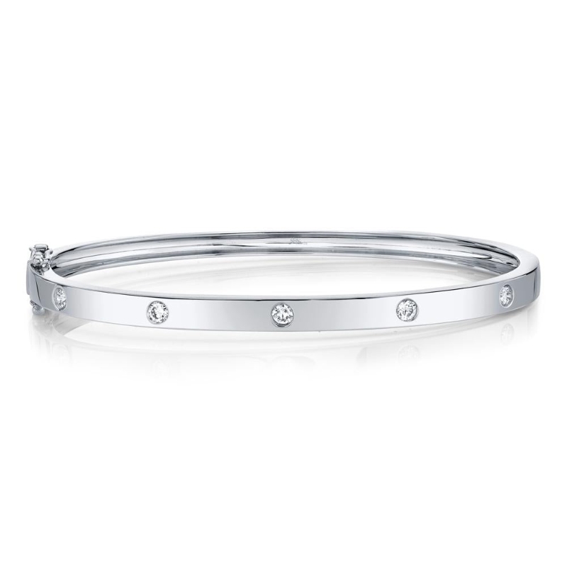 SC55004066ZS Kate Collection Diamond Bangle Bracelet In 14 Karat White Gold