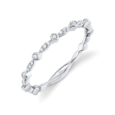 SHY CREATION 14K WHITE GOLD 0.06CT DIAMOND BAND