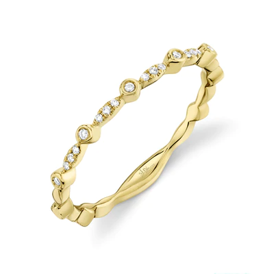 SHY CREATION 14K YELLOW GOLD 0.06CT DIAMOND BAND