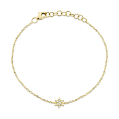 SHY CREATION 14K YELLOW GOLD 0.03CT STAR BRACELET
