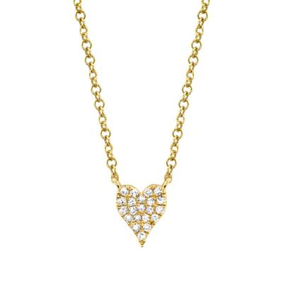 14K YELLOW GOLD 0.05CT DIAMOND HEART NECKLACE
