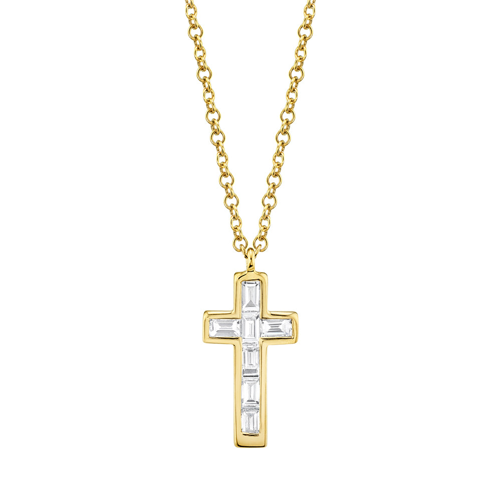 SHY CREATION 14K GOLD & 0.17CT DIAMOND CROSS PENDANT