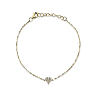 14K YELLOW GOLD 0.05CT DIAMOND MINI HEART BRACELET