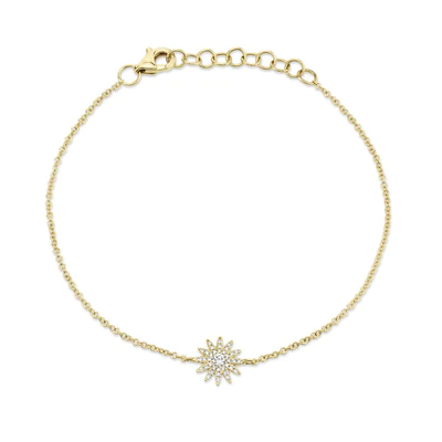 SHY CREATION 14K YELLOW GOLD 0.14CT STAR-BURST BRACELET