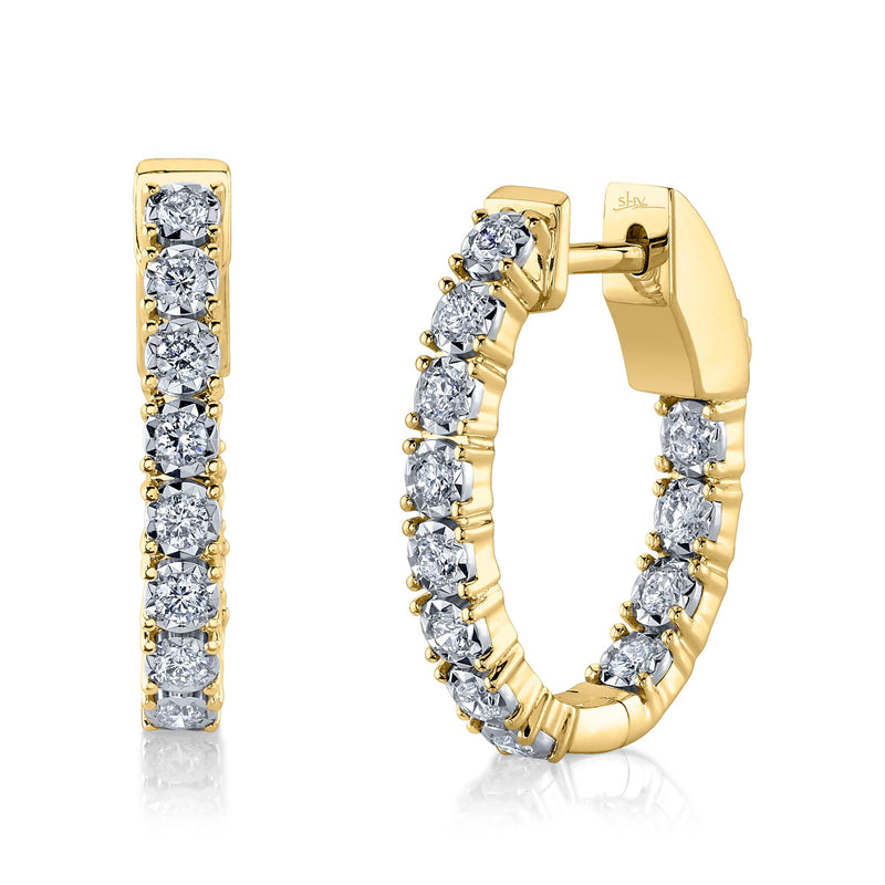 SC55009479H0.75 Stella Collection Diamond Oval Hoop Earrings In 14 Karat Yellow Gold