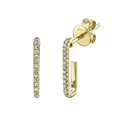 SHY CREATION 14K YELLOW GOLD 0.08CT DIAMOND LINEAR EARRINGS
