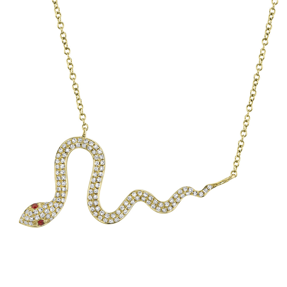 SHY CREATION 14K GOLD & 0.25CT DIAMOND SNAKE NECKLACE