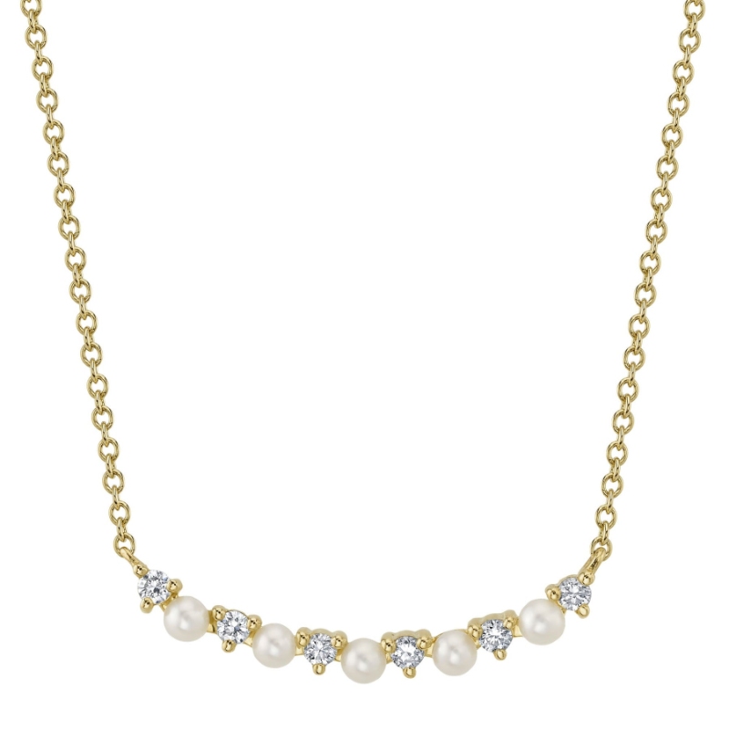 SC55023346 Jackie Collection 0.12CT Diamond & Cultured Pearl Necklace