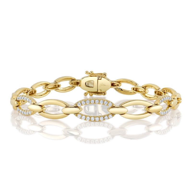 SC55024779 Kate Collection Diamond Bracelet In 14 Karat Yellow Gold