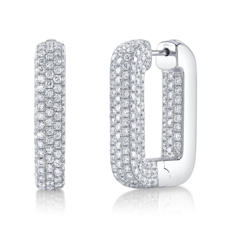 SC55025299H1 Glittara 4.13CT Diamond Pavé Rectangle Hoop Earring