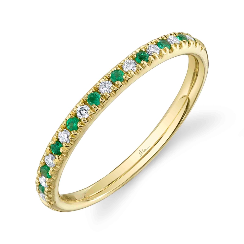 SC55025941 Eternal Collection Emerald & Diamond Ring In 14 Karat Yellow Gold