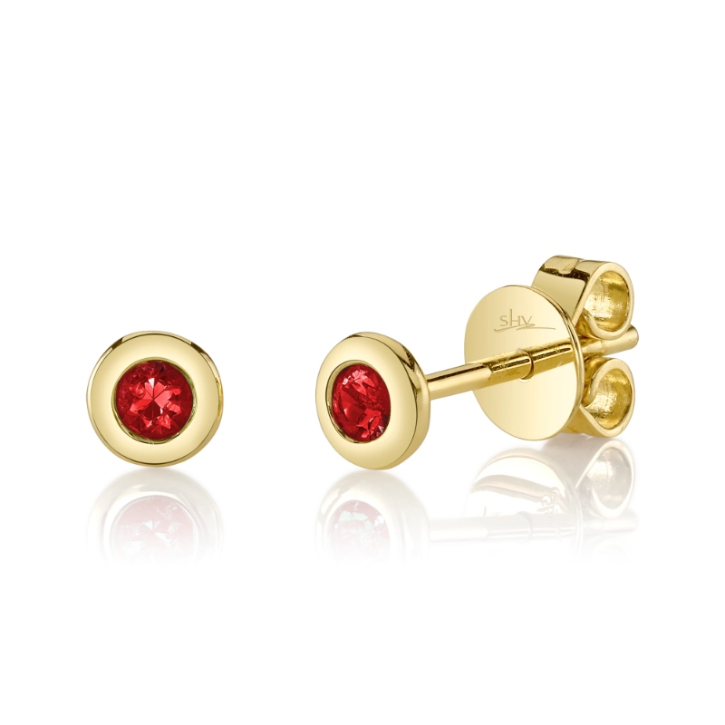SC55026469 Bailey Collection Ruby Stud Earrings In 14 Karat Yellow Gold
